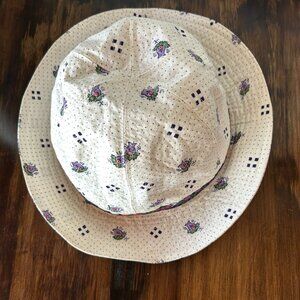 Pierre Deux Handmade Sun Hat Size 2 with Purple Flower Design